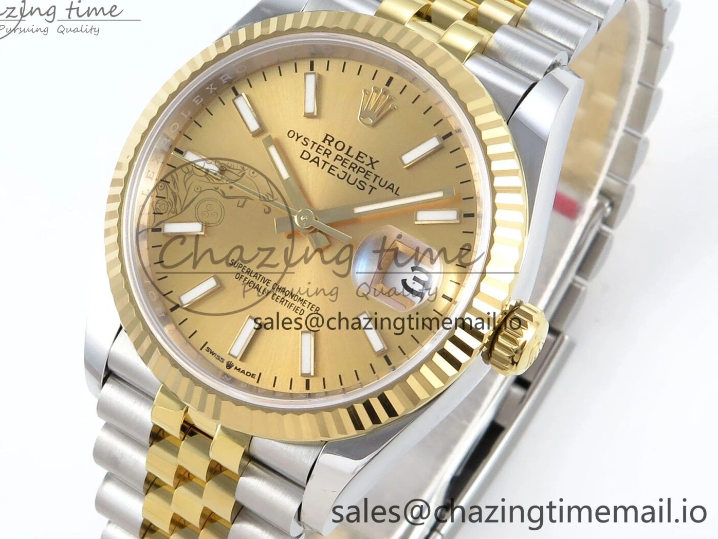 1225 Resilient DateJust 36 126233 EWEF Best Edition YG Stick Dial on SS YG Jubilee Bracelet A 624